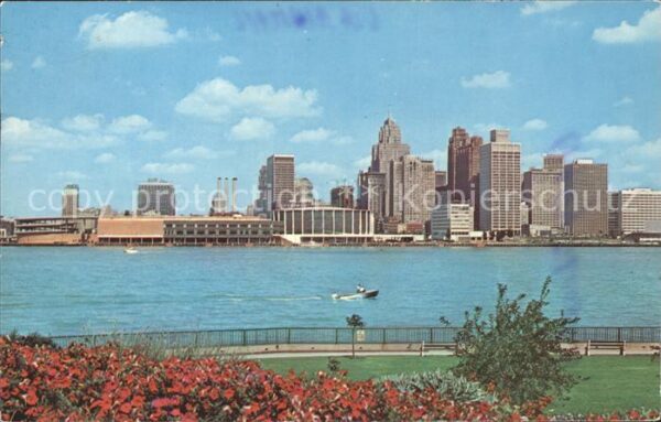 Detroit Michigan River Skyline Park Windsor cilvic Cente