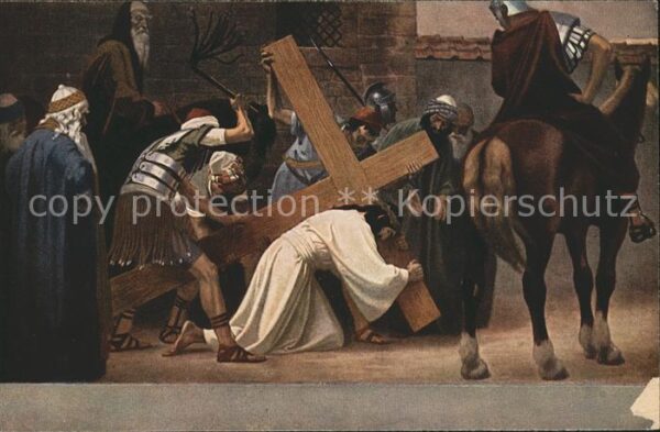 Kuenstlerkarte Gebhard Fugel Jesus Kreuzgang Nr. 1932