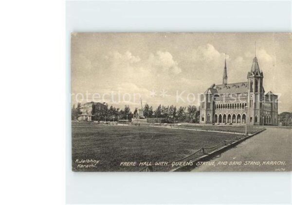 Karachi Frere Hall with Queens Statue and Band