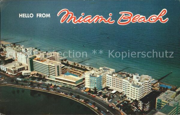 Miami Beach Fliegeraufnahme Hotels along Beach