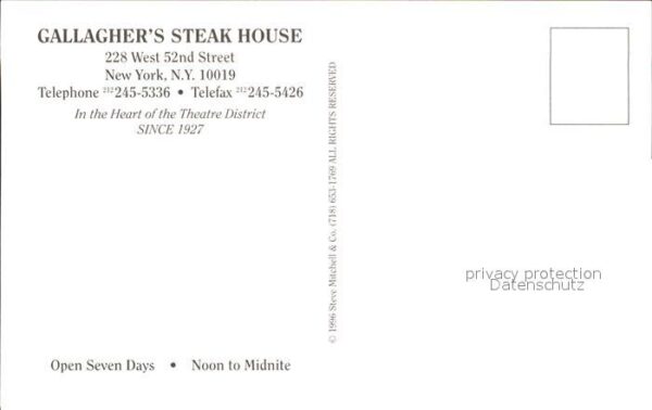 New York City Callghers Steak House West 52nd Street – Bild 2