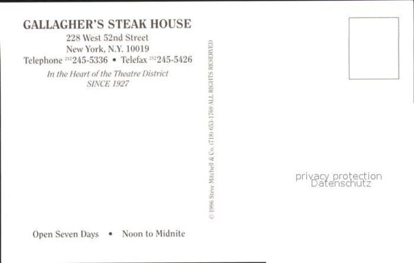 New York City Callghers Steak House West 52nd Street – Bild 2