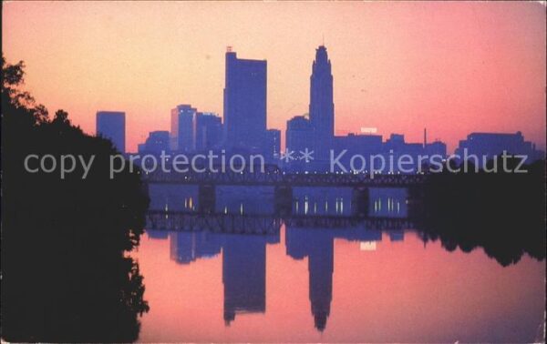 Columbus Ohio Sunrise skyline