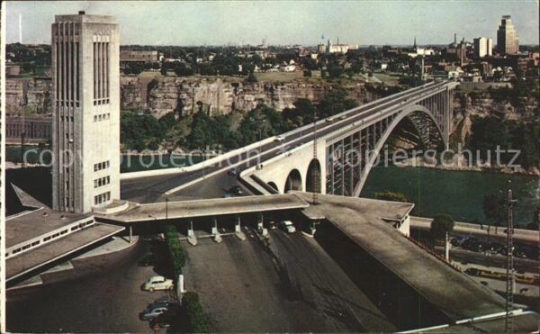 Ontario Canada Singin Tower and Rainbow Bridge Niagara