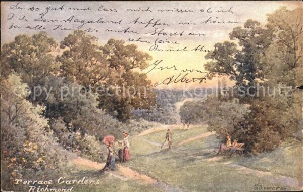 Richmond Hill New York Terrace Gardens Künstlerkarte