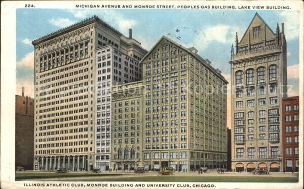 Chicago Illinois Michigan Avenue Monroe Building and Uni