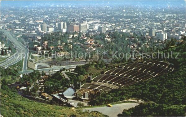 Hollywood California Bowl Freeway and Los Angeles from Holly