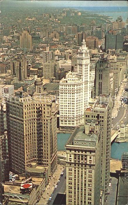 Chicago Illinois Fliegeraufnahme Michigan Avenue