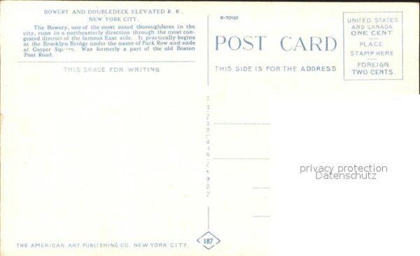 New York City Bowery and Doubledeck Elevated R.R. Pfe – Bild 2