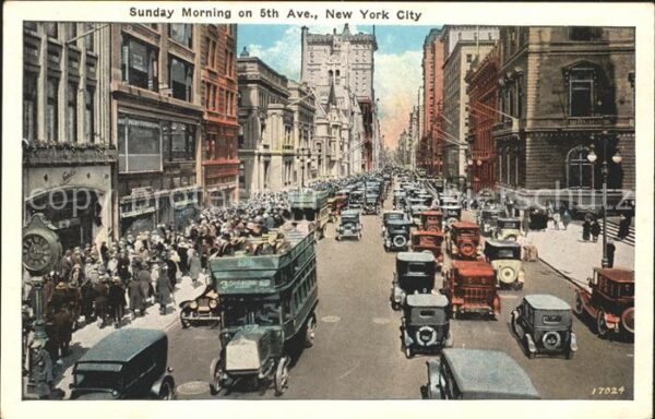 New York City Sunday Morning 5th Ave Autos