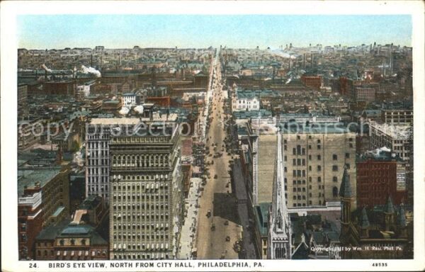 Philadelphia Pennsylvania Fliegeraufnahme North from City Hall