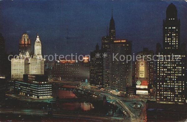Chicago Illinois Skyline at Night