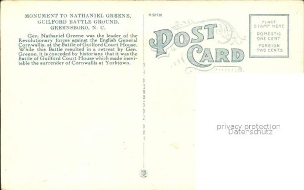 Greensboro North Carolina Monument to Nathaniel Greene – Bild 2