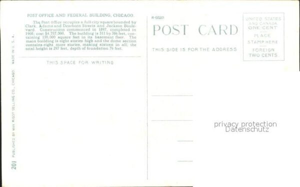 Chicago Illinois Post Office and Federal Building Strass – Bild 2
