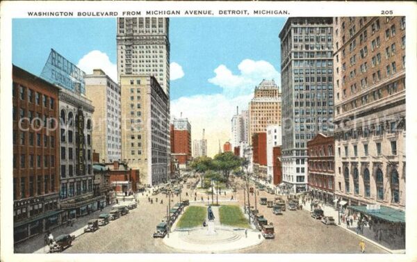 Detroit Michigan Washington Boulevard from Michigan Aven