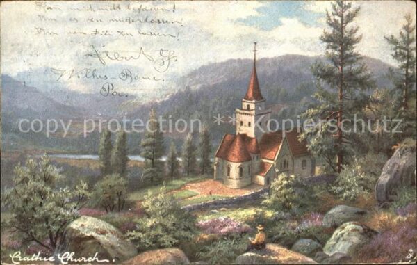 Verlag Tucks Oilette Nr. 7148 Cratihie Church E. Longstaffe