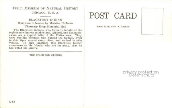 Skulpturen Blackfoot Indian Western Plains North A – Bild 2