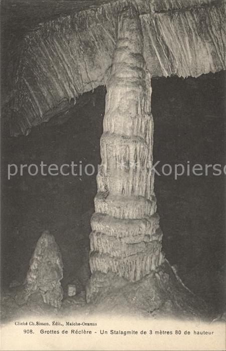 Hoehlen Caves Grottes Grottes de Reclere Stalagmite