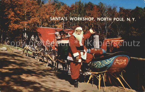 Weihnachtsmann Nikolaus Rentierschlitten Santa's Workshop  Nort
