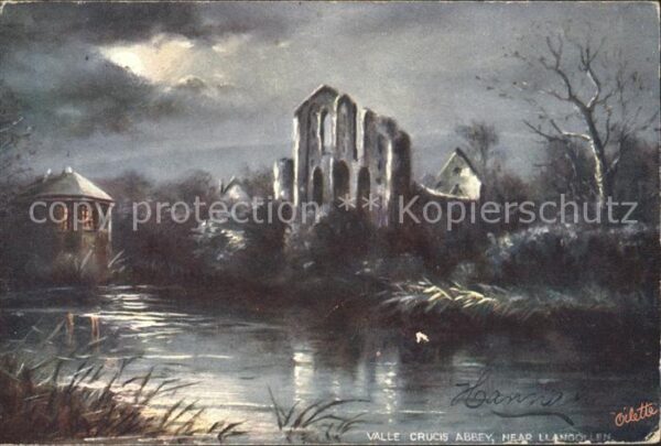 Verlag Tucks Oilette Nr. 7197 Valle Crucis Abbey Llangollen