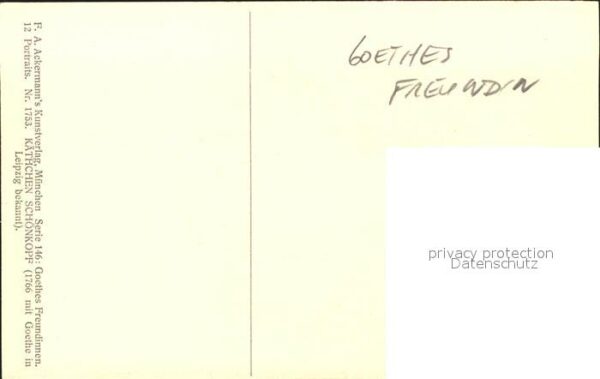 Goethe Johann Wolfgang von Kätchen Schönkopf F. A. Ackermann's Ver – Bild 2