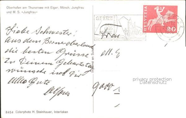 Dampfer Binnenschifffahrt M.S. Jungfrau Oberhofen am Thunersee Ei – Bild 2