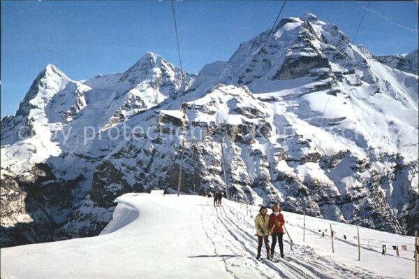 Skifahren Skilift Schiltgrat Mürren Eiger Mönch J