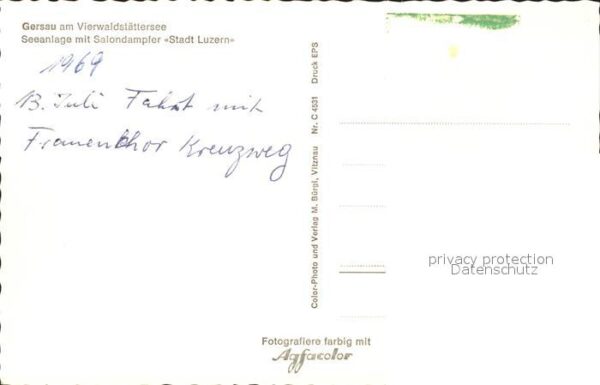 Dampfer Binnenschifffahrt Stadt Luzern Gersau Vierwaldstättersee – Bild 2