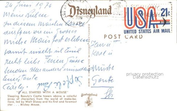 Disneyland California Mickey Mouse Walt Disney Sleeping Beaut – Bild 2