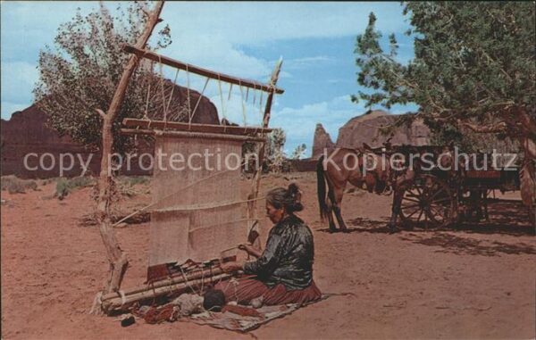 Weberei Teppich Navajo Rug Weavers Indianer Pfe