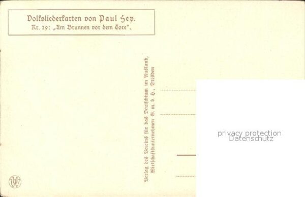 Hey Paul Nr. 29 Volksliederkarte Am Brunnen vor dem – Bild 2