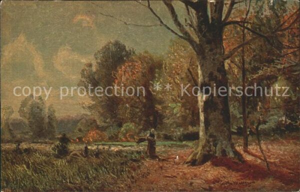 Kuenstlerkarte G. M. Meinzold Herbststimmung Nr. 350 B