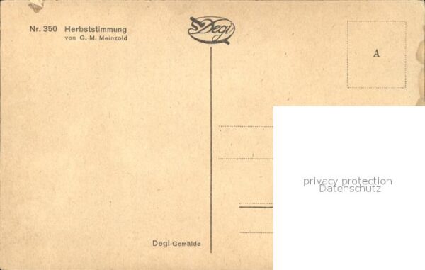 Kuenstlerkarte G. M. Meinzold Herbststimmung Nr. 350 B – Bild 2