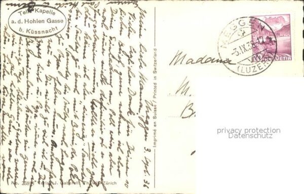 Foto Gaberell J. Nr. 23895 Tellskapelle Hohle Gasse Küssnach – Bild 2