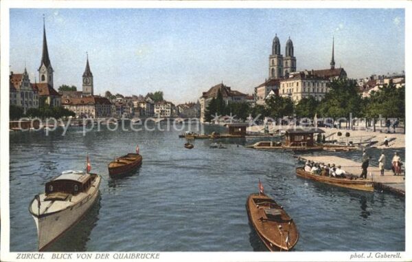 Foto Gaberell J. Nr. 6758 Zürich Boote