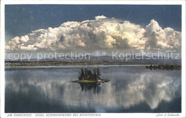 Foto Gaberell J. Nr. 4575 Zürichsee Insel Schönenwerd Richte