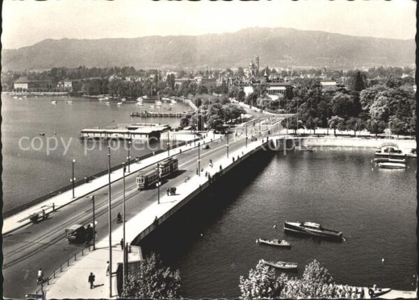 Strassenbahn Quaibrücke Bürkliplatz Zürich Stempel 6