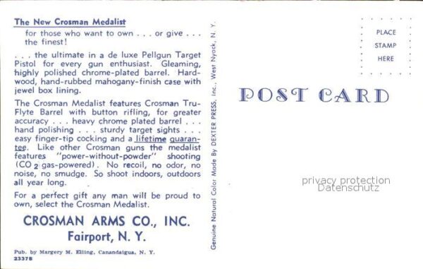 Waffen Pistole Crosman Medalist Fairport N.Y. – Bild 2