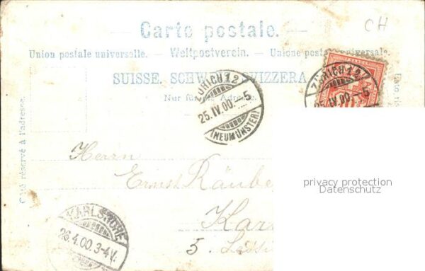 Goldfensterkarte Nr. 915 Zürich Landesmuseum Verlag Karl Bra – Bild 2