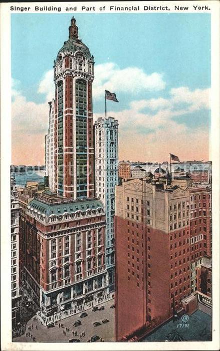New York City Singer Building Part Financial District