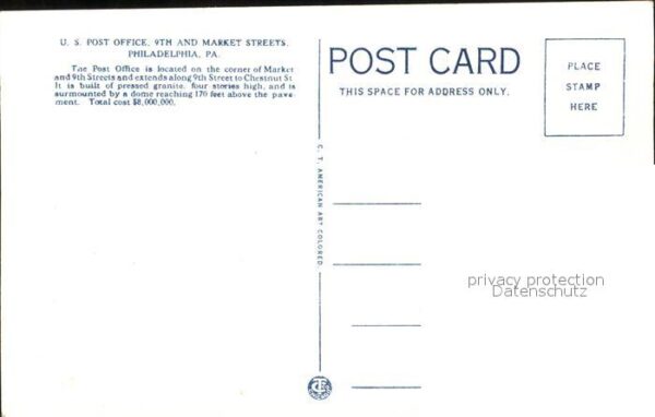 Philadelphia Pennsylvania U.S. Post Office 9th Market Streets – Bild 2