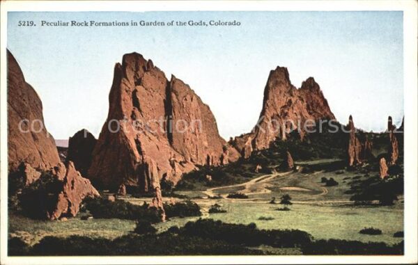 Colorado Springs Peculiar rock formations in garden of t
