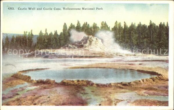 Yellowstone National Park Castle well and castle cone yellowstone