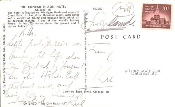 Chicago Illinois The Conrad Hilton Hotel – Bild 2