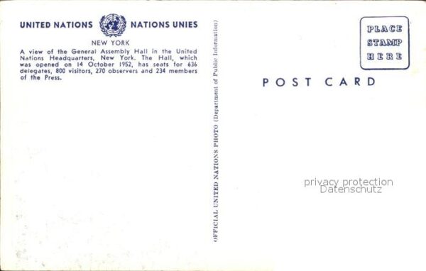New York City General Assembly Hall United Nations He – Bild 2