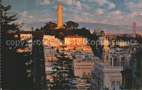 San Francisco California Historic Telegraph hide the famous coit