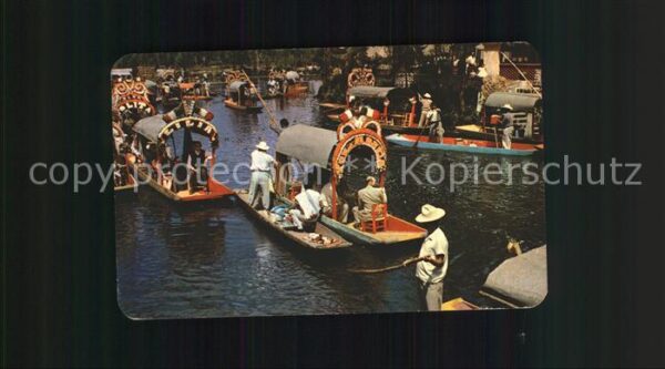 Xochimilco Typical flower-dicked boats carry