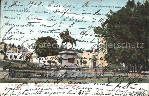 Mexico Puebla Estatua de Zaragoza