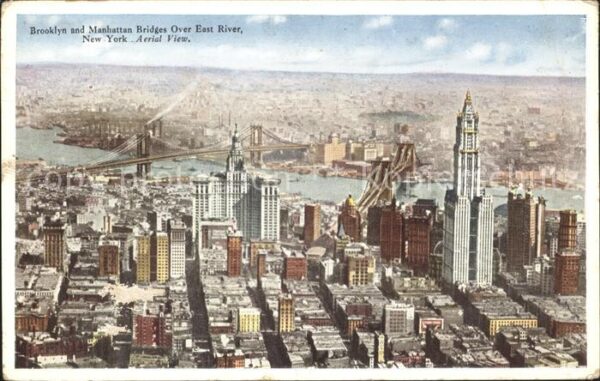 New York City Broiklyn and Manhattan Bridges Skyline