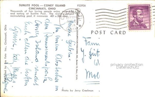 Cincinnati Ohio Sunlite Pool Coney Island – Bild 2
